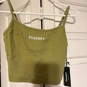 Green Playboy Crop Top by PacSun